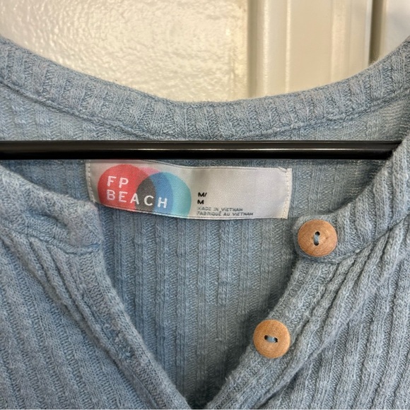 Free People Beach Blossom Button Up T Shirt Dress Light Blue Size Medium - Picture 4 of 9